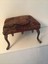 antique foot rest footstool ottoman w/ metal legs / tapestry velvet fabric