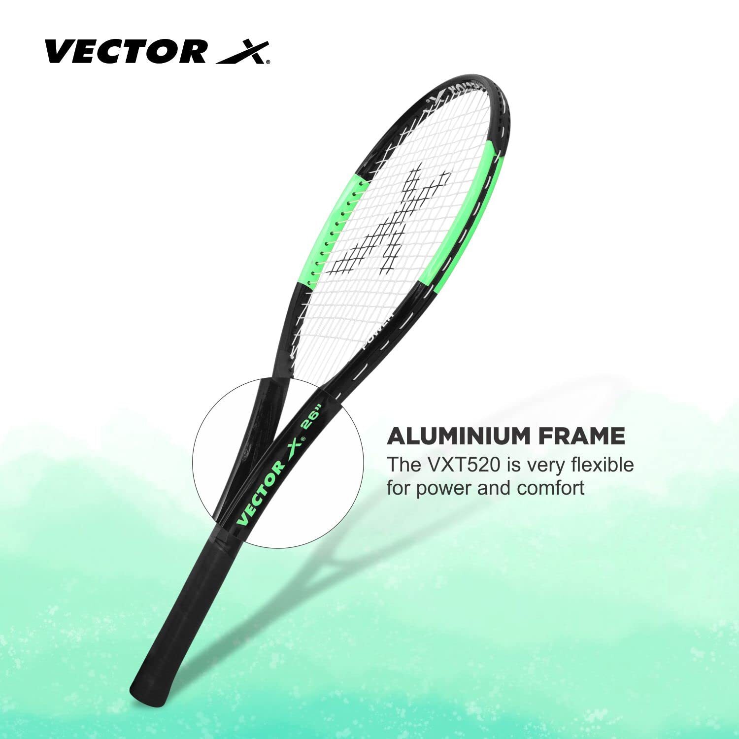Vector X VXT520 Strung Tennis Racquet High Shock Absorption