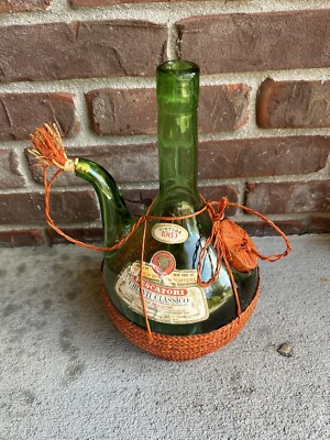 Vintage Chianti CLASSICO 1969 Italy Wine Bottle Raffia Wrapped