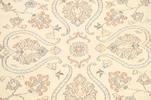 Vegetable Dye Oushak-Chobi Oriental Area Rug Round Hand-knotted Wool Ivory 8'x8' - Picture 5 of 12