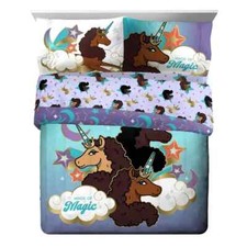 Afro Unicorn Kids Reversible Bed Set-W20301970232, W15767523566, W31311305722