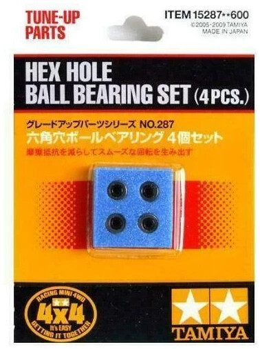 Tamiya 15287 Mini 4wd Hex Hole Bearing Set (4pcs) Cuscinetti Per Ruote