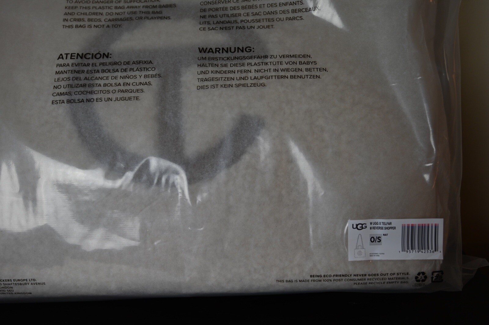 UGG X TELFAR Reverse Shopper MEDIUM Bag Sheepskin Suede Natural “IN HAND” image 4