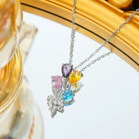 Versilberte Halskette Mit Ballon AnhäNger Und Zirkonia – Edler Damen Schmuck