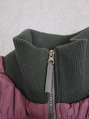 Calvin Klein Performance Vest Womens 0X Purple Packable Full Zip Down Preppy NEW - Picture 5 of 14