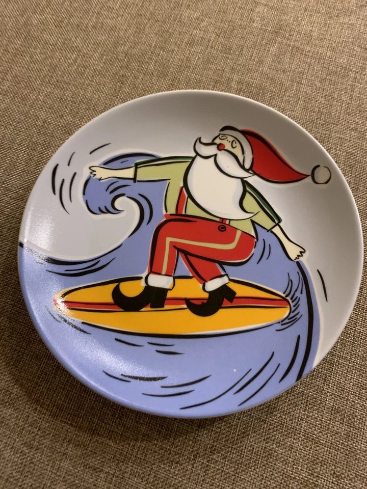 Juego de 4 platos de invitados aperitivo de pastoreo de charcutería tropical de Navidad de Santa Foto 4 de 4