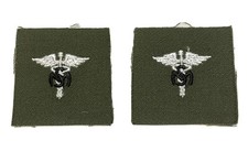 ORIGINAL VIETNAM ERA U.S. ARMY MEDICAL SERVICES  CLOTH COLLAR INSIGNIA OFFICER