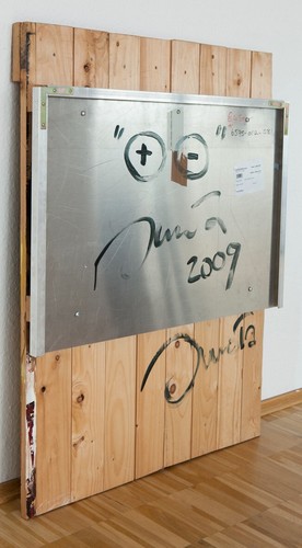 Unikat Künstlerduo Guldenstern Einstein Holz 93x73x9 Peter Wolframm+Peter Smolka - Bild 3 von 4