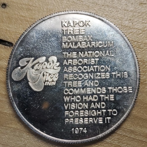 1974 Kapok Tree Inn Sterling Silver Round Clearwater FL 1 Oz *Q30 - Picture 3 of 4