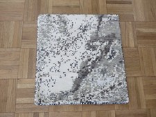 1'6 x 1'6 Square Hand Knotted Modern Gray Abstract Design Oriental Rug G5841