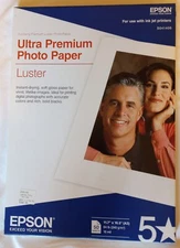 Epson Ultra Premium Photo Paper Luster 11.7x16.5" White- Open Box 43 Sheets