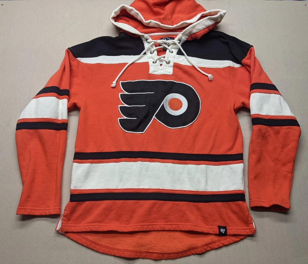 47 Brand Philadelphia Flyers Lacer Jersey Hoodie NHL Sweatshirt, M