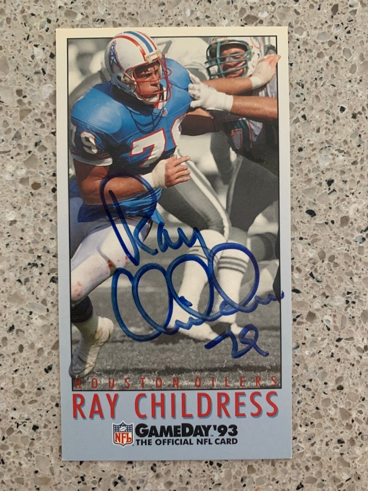 RAY CHILDRESS HOUSTON OILERS SIGNED 1993 FLEER GAMEDAY AUTHENTIC AUTOGRAPH  | eBay