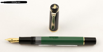 Rare Pelikan Fountain Pen M150 Black-Green with M-nib - Export