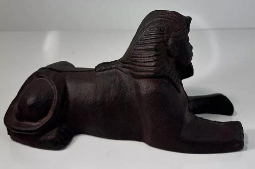 Egyptian Sphinx Statue Cast Iron 9 Inch Art Home Office - Picture 4 of 9