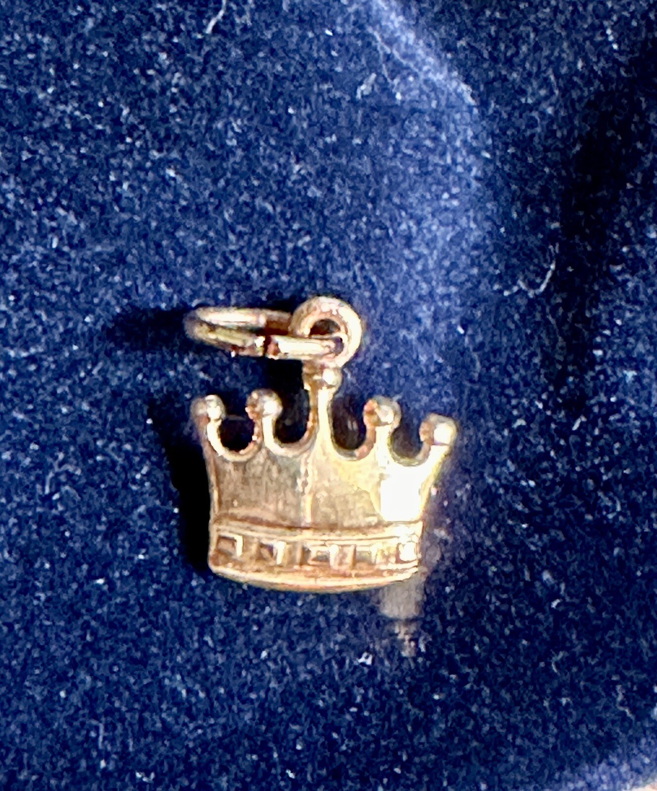14k Gold Princess Crown Charm - Gem