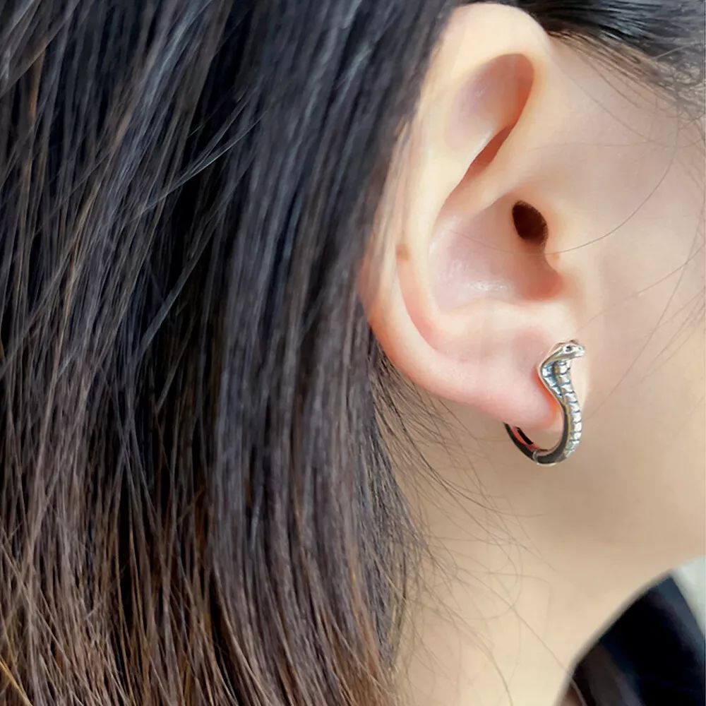 Snake silver earrings outlet