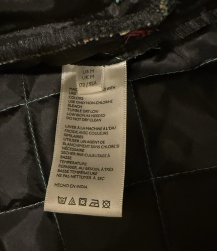 BDG Urban Outfitters Mens Quilted Flannel Shirt Shacket Jacket Snap Pockets M - Picture 8 of 8