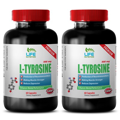  L-Tyrosine 515mg Most Important Amino Acids For Well Being(2Bottles120Capsules)