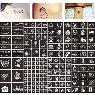 Henna Tattoo Stencils Body Art Face Paint Stencils 8 Sheets Henna Tattoo  Designs | eBay