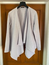 Grizas 100% Linen Pale Lilac Double Layer Waterfall Jacket Top Size L