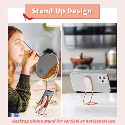 Phone Ring Holder Finger Kickstand Retractable 360°Rotation Ultra-Thin Cell - Picture 4 of 7
