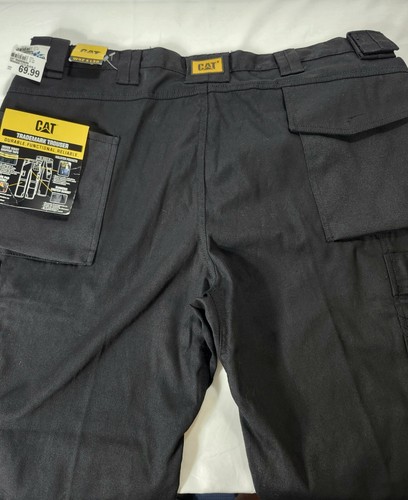 Caterpillar CAT Trademark Hose Pants Herren 42×30 Schwarz Utility Work Neu mit Etikett - Bild 13 von 14