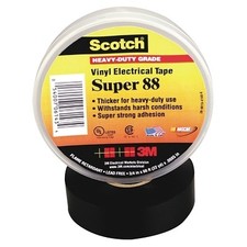 Super 88 Vinyl Electrical Tape, 1-1/2 in x 44 ft, Black 3M   7000058433