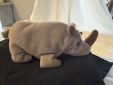 Rare Retired Ty Beanie Baby Spike The Rhinoceros Hang Tag w/errors & PVC