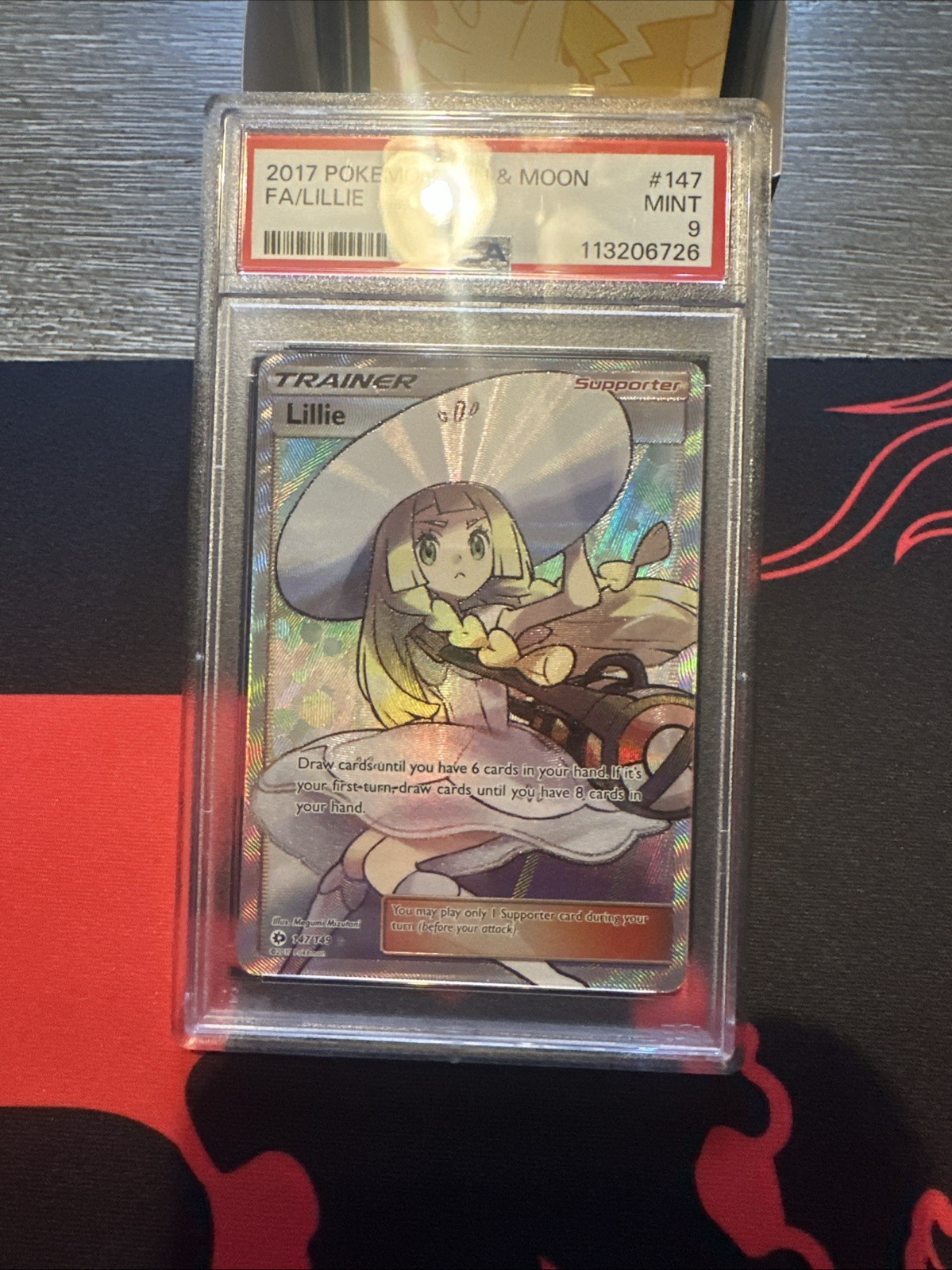 Pokemon 2017 Sun & Moon Full Art FA Lillie Card #147/149 PSA 9 MINT