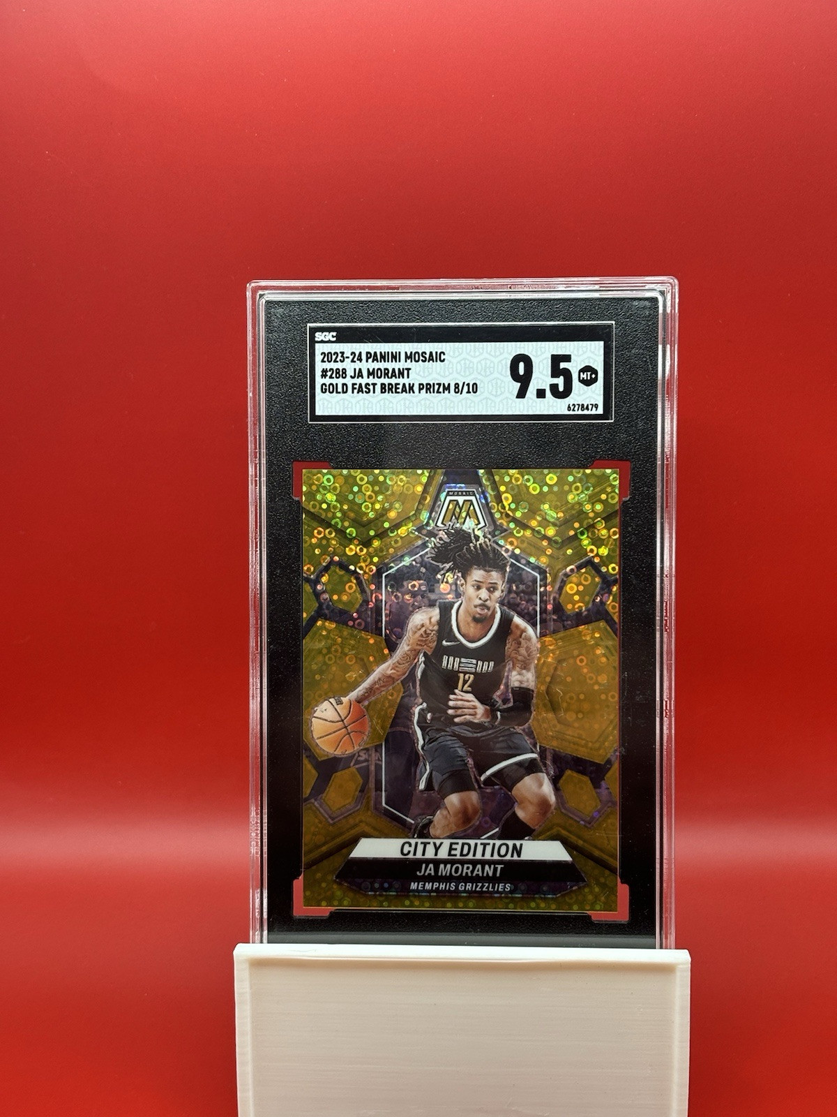 2023 Panini Mosaic - Ja Morant - Gold Fast Break City Edition 8/10