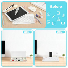 Glass Desktop Whiteboard Storage Desk Dry Erase Board Small White Computer Stand