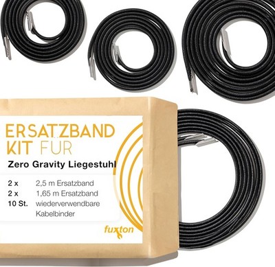 fuxton Ersatzkordel für Gartenliege, Set mit 4 Seilen, Relaxliege, Zero Gravity 