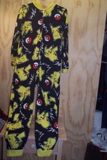 Pokemon Fleece One Piece 14/16 Hoodie Pajamas Union Suit Child
