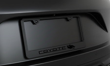 Black on Black Coyote Mustang 5.0 Premium Black Metal License Plate Frame