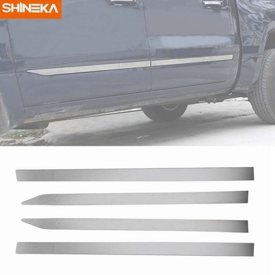 4Pcs Chrome Car Body Door Moldings Trim Styling Protect Cover For Ram 1500 2018+