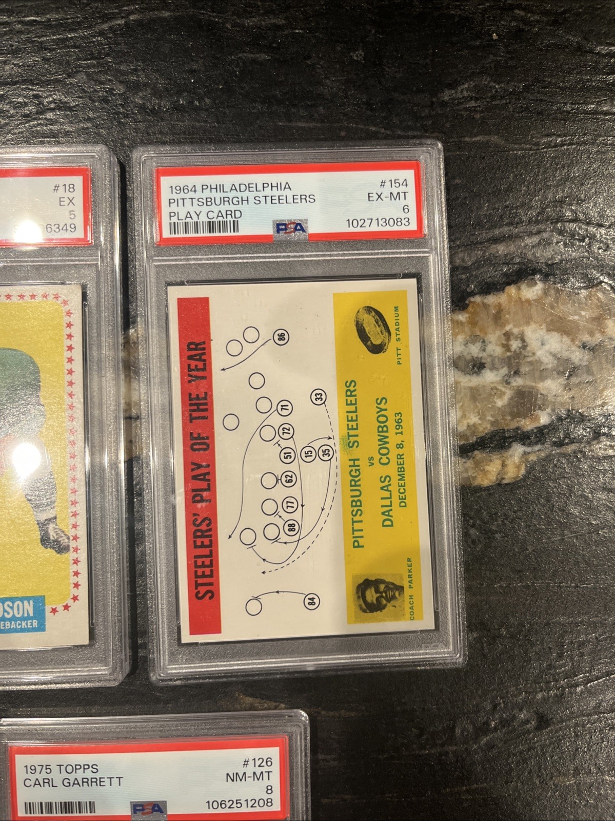 PSA Vintage Football Card Lot (5) Topps & Pro Set 1964-1989 NFL view 4