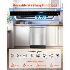 Uimoso 24" Built-In Dishwasher Stainless Steel Tub, 14 Settings & 8 Modes 5