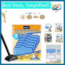Dupray Microfiber Mop Pads 6-Pack Compatible with Neat Steam Cleaner Reusable