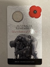2010 20 CENT 20c UNCIRCULATED COIN ON CARD LOST SOLDIERS OF FROMELLES FREE POST