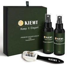 KIEMT Suede and Nubuck Cleaner Protector Spray Leather Cleaner and Conditione...