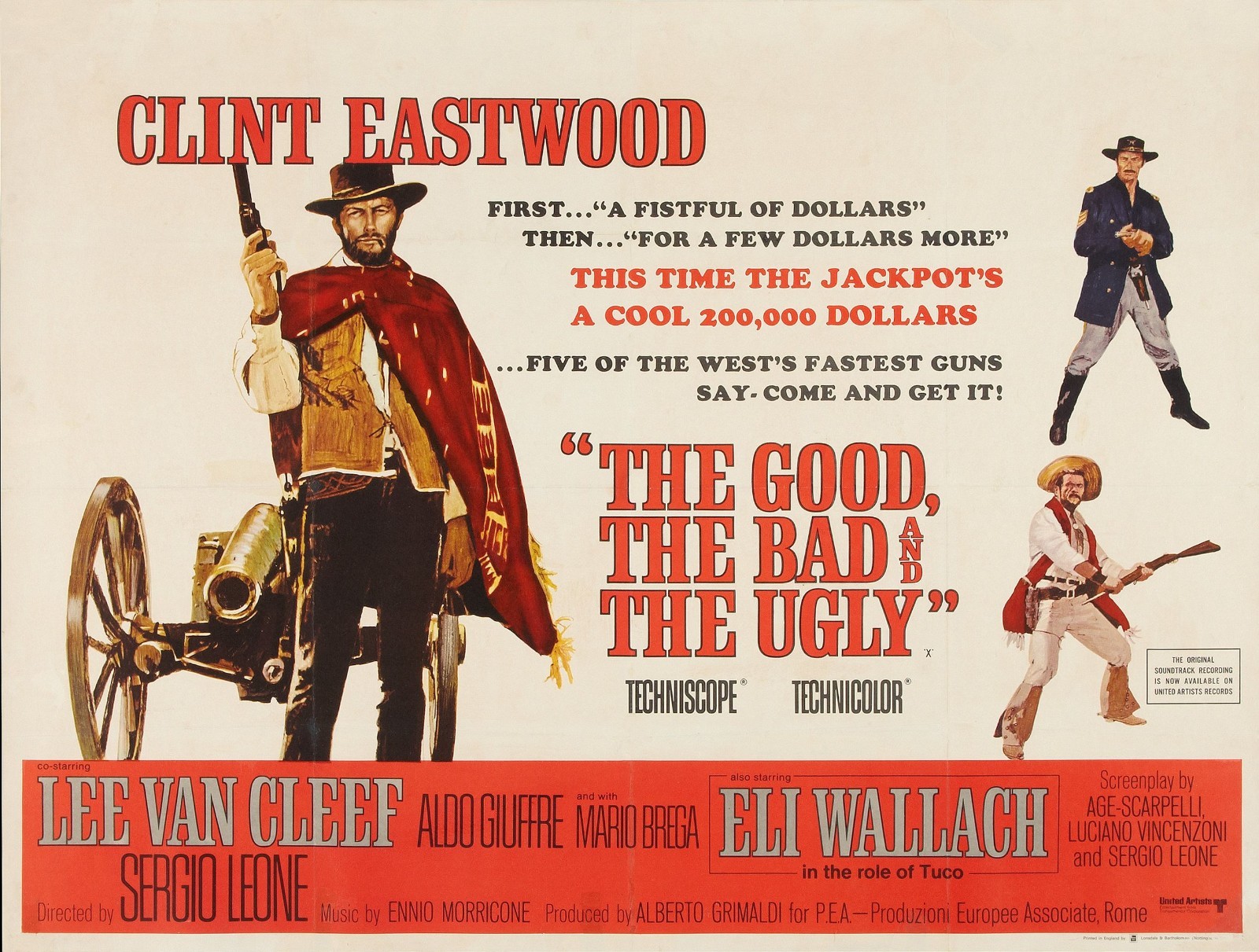 THE GOOD THE BAD AND THE UGLY 1966 UK quad poster print 30x40