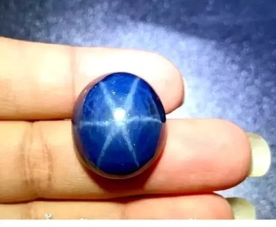 Natural 18 Ct+ Oval Cabochon 6 Rays Linde Blue Star Sapphire Loose Gemstone