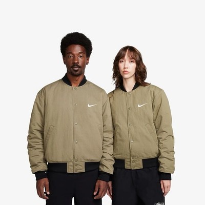 NIKE X STUSSY JACKET Olive/Mandarin Reversible Size XL FJ9153-222