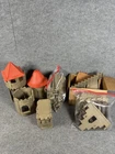 Vintage Playmobil Castle Lot Parts Tower Walls Doors Knights Weapons Horses