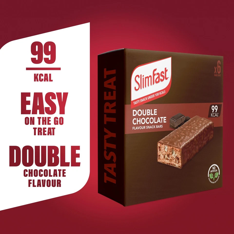 SlimFast Double Choc Snack Bars 30 Pack – 99 Calorie Low Fat Protein Bar - Image 3 of 4