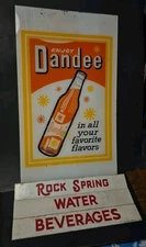 1950's Dandee Soda Sign and Rock Spring's Beverage metal rack signs. (4)