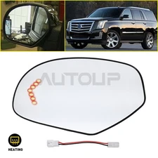 Driver Left Side Mirror Glass Assembly For 2007-2013 Silverado Sierra Suburban