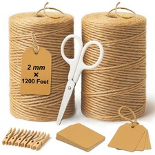 5 Pack Natural Twine String Suit: Jute for Crafts Gardening 1200 Feet