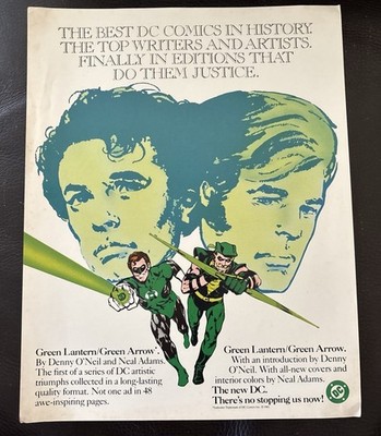 Rare! Promo For Adams/O Neill Green Lantern/Green Arrow DC Comics
